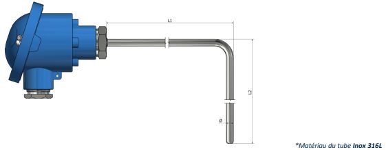 Thermistance avec tête de raccordement Standard (angle 90°) - HH01 - PTC et NTC pour différentes plages de température_0