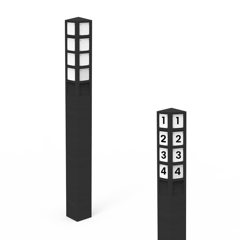 Totem 4 faces - Ht 1700mm - Section 120x120mm - 20 emplacements - SI-PO-02_0