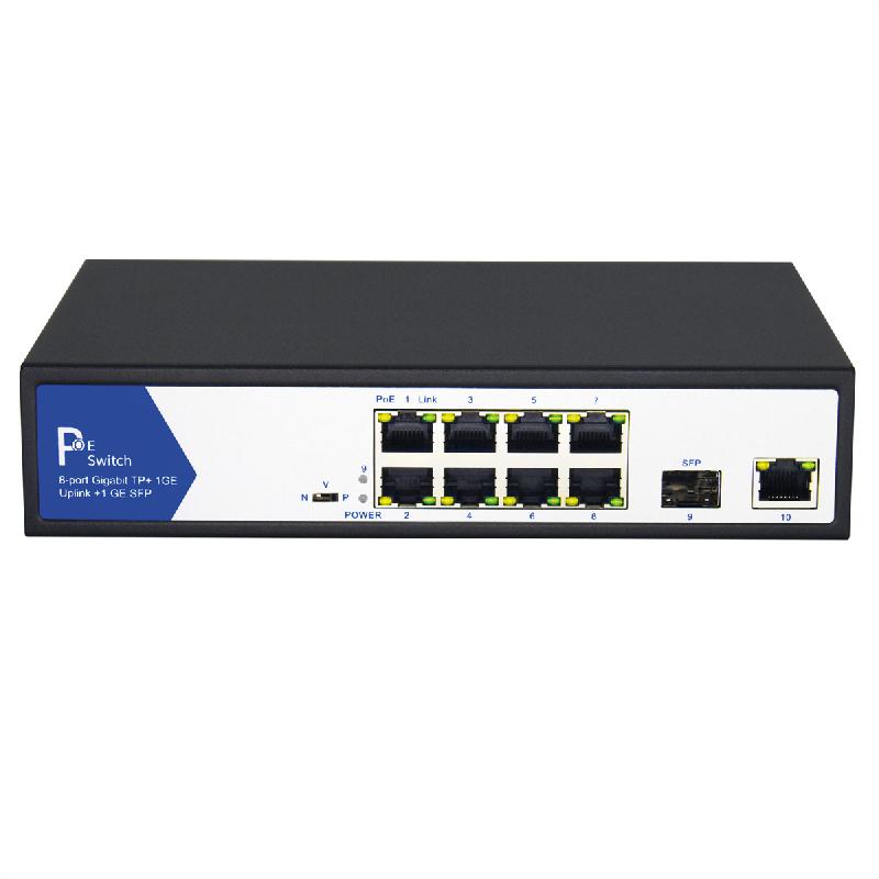 VALUE Switch PoE+ Gigabit Ethernet, 8+2 ports Uplink (1x GbE, 1x SFP)_0