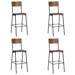 VidaXL Chaises De Bar Lot De 4 Contreplaqué Solide Et Acier - noir 8720286001554_0