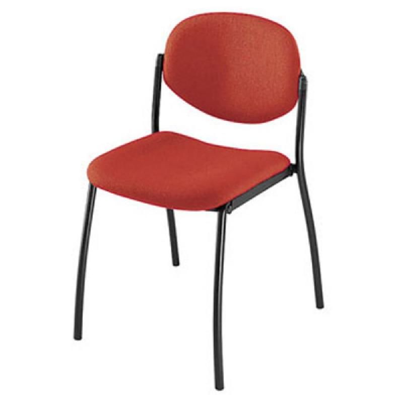 CHAISE VISITEUR EMPILABLE LEXIA - EN TISSU - HAUTEUR DOSSIER 32 CM - COULEUR ROUGE (PRIX À L'UNITÉ)