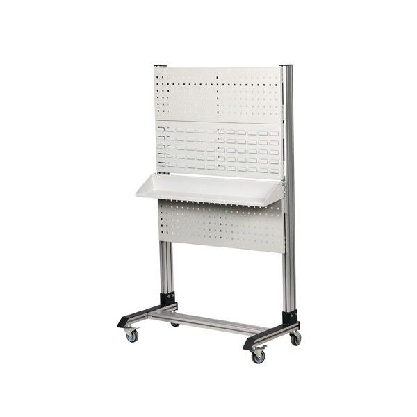 Chariot porte bac - LGS Mobilier - hauteur 1550mm - référence CPO-T1 - simple et double face, structure aluminium anodisé_0