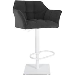 CLP Tabouret de bar Damaso Cord Gris foncé/Blanc - gris textile 326327_0
