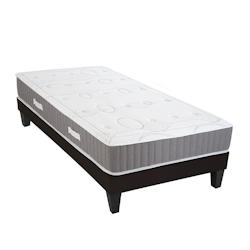Ensemble Matelas Mémoire de forme + Sommier Bois 90x190 cm INTUITION OLYMPE LITERIE - blanc 4VP.IT.K15.0919_0