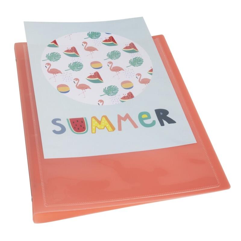 Exacompta Lot de 20 Classeur Kreacover A4, 4 anneaux 15mm, polypro, 1 face personnalisable, coloris assortis pastels translucides - 3130630512790_0