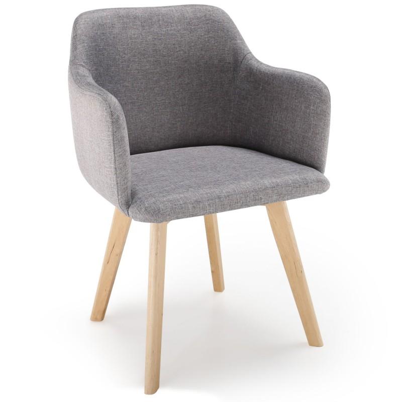 Fauteuil scandinave en tissu gris - Sweet Color 76cm - Paris Prix_0