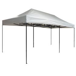 FRANCE BARNUMS - Tente pliante 3x6m en acier 30mm avec bâche polyester 320g/m² - blanc - modèle 2140S_0