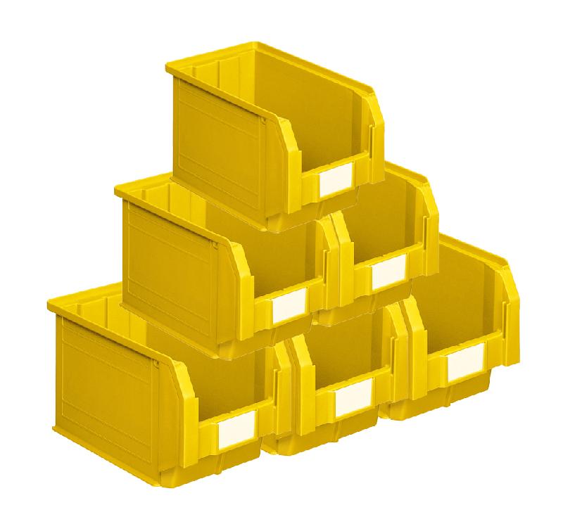 Lot de 15 bacs à bec plastique 12.5l jaune_0