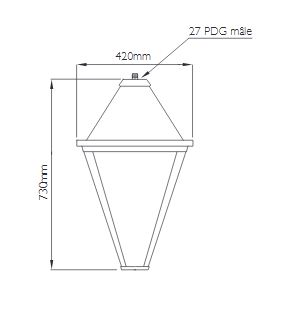 Luminaire d'éclairage public Hugo - HID 100W - corps inox et vasque méthacrylate - étanchéité IP66_1