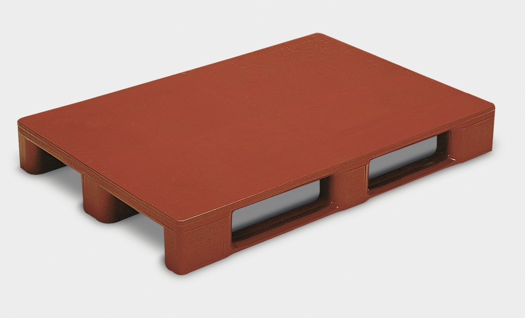 Palette plastique lisse hygiénique KLEENPAL - 1200x1000x160 mm - 3 semelles - Charge dynamique 1500 kg - Rebords de sécurité_0