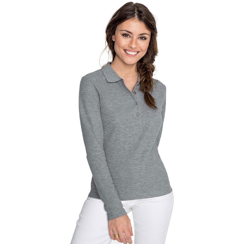 Polo manches longues femme Podium couleur - Polos personnalisés couleur_0