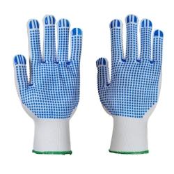 Portwest - Gants manutention avec picots PVC sur les deux côtés POLKA PICOTS PLUS Blanc / Bleu Taille 10 - 5036146010554_0