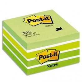 POST-IT BLOC CUBE AQUARELLE 7,6 X 7,6 CM 450 FEUILLES COLORIS VERT