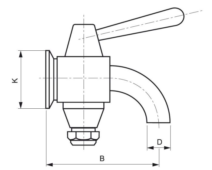 Robinet prise d'échantillon coudé CLAMP en inox 316L pour l'agro-alimentaire._0