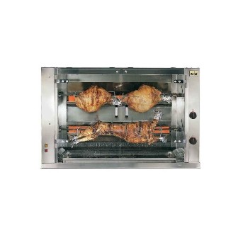 Rôtissoire à méchoui - 2 broches - charge max 20 kg par broche - inox - électrique ou gaz - ro91E_0
