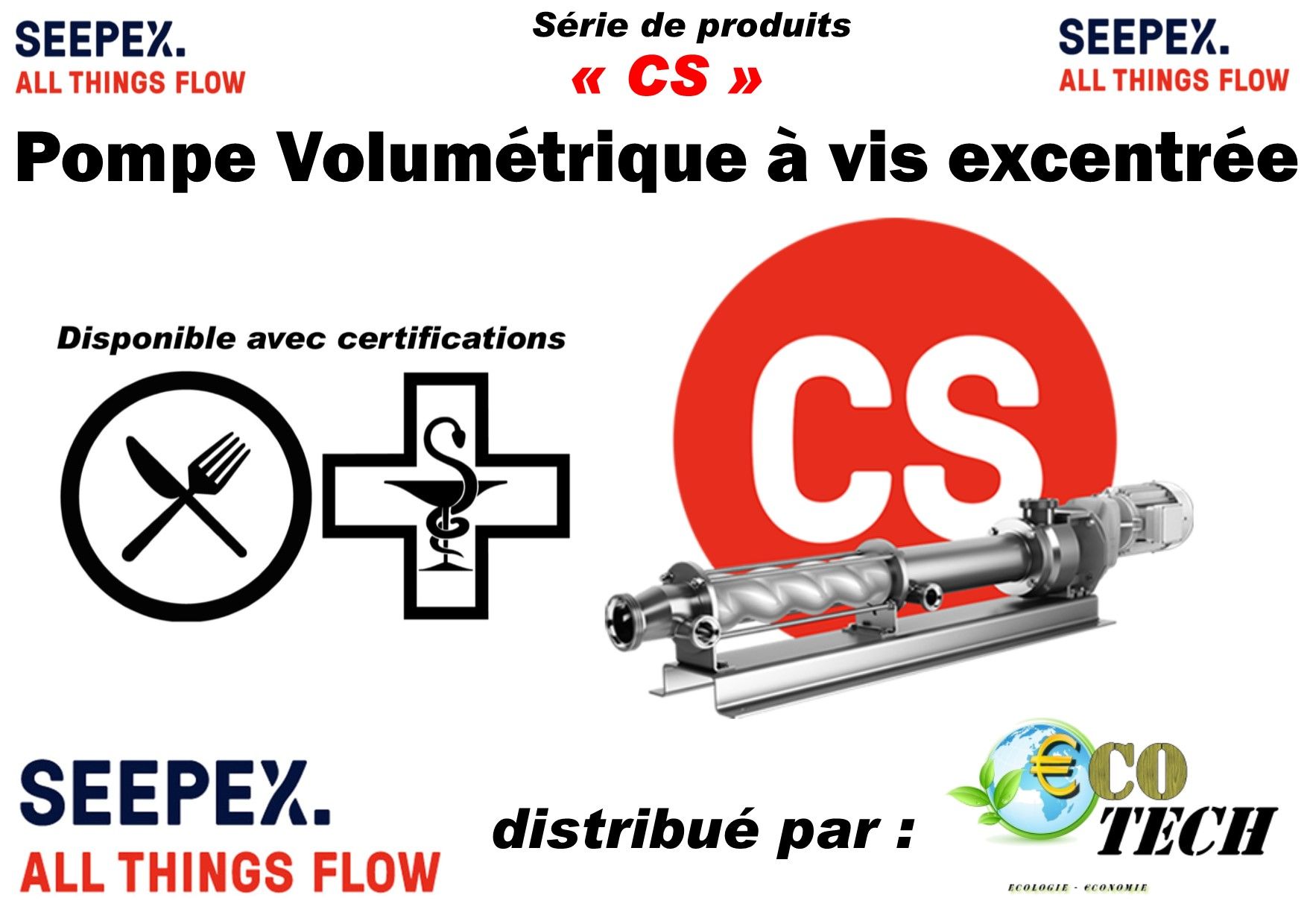 Seepex série CS - Pompe volumétrique à vis excentrée pour industrie alimentaire, pharmaceutique, cosmétique et chimique_0