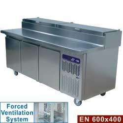 Table frigorifique  ventilée  3 portes en 600x400  structure réfrigérée gn 10 x 1/3   ts31-us/l_0