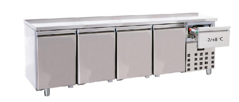 Table réfrigérée professionnelle 4 portes avec tiroir - Pro Line - profondeur 700 mm - 7489.5167_0