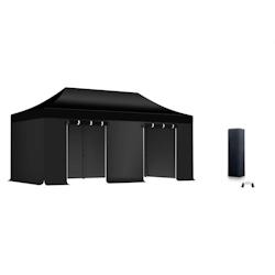 Xptent Pack Tente Pliante 3X6 Structure Acier 32mm Toit 380g/m² Noir qualité Pro - noir acier PTP3030036NO_0