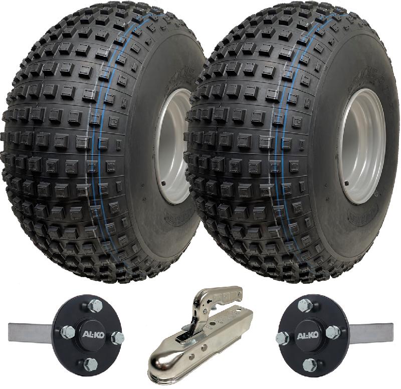 25x12.00-9 Knobby ATV Quad Trailer Kit Wheels ALKO Axles Hitch Capacity 390kgs_0