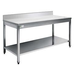 A.C.L - Table adossée avec dosseret 190 cm - Série 700 - Stainless steel 18/10 MM270304_0
