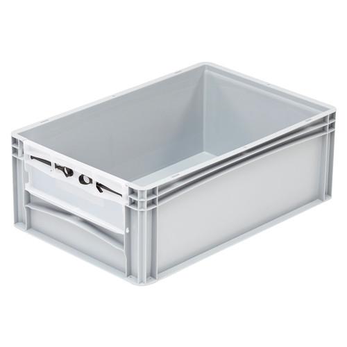 Bac de rangement avec ouverture Norme Europe avec fenêtre 600 x 400 x 220 mm Gris - Réf : BAC159BE6422021_0