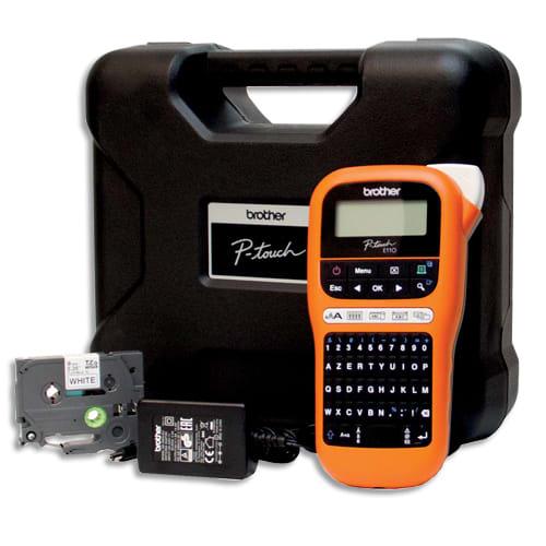 Brother étiqueteuse professionnelle PT-E110VP - 12 mm avec mallette et adaptateur secteur_0