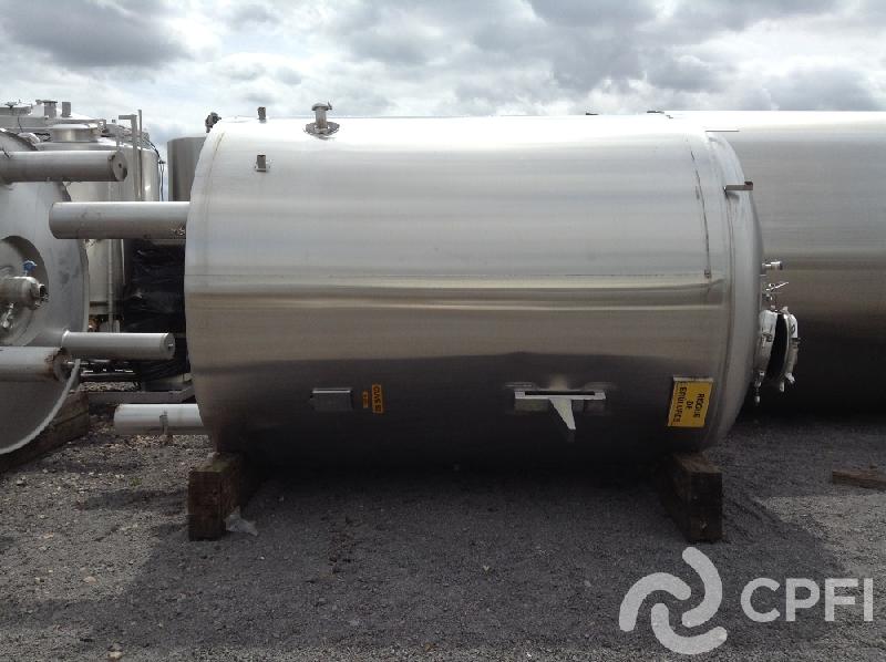 Cuve stérile BIO INOX 11940 L - Température -4°C à 127°C - Pression service 1.65 bar - CIP - N° ARTICLE : CUV186_0