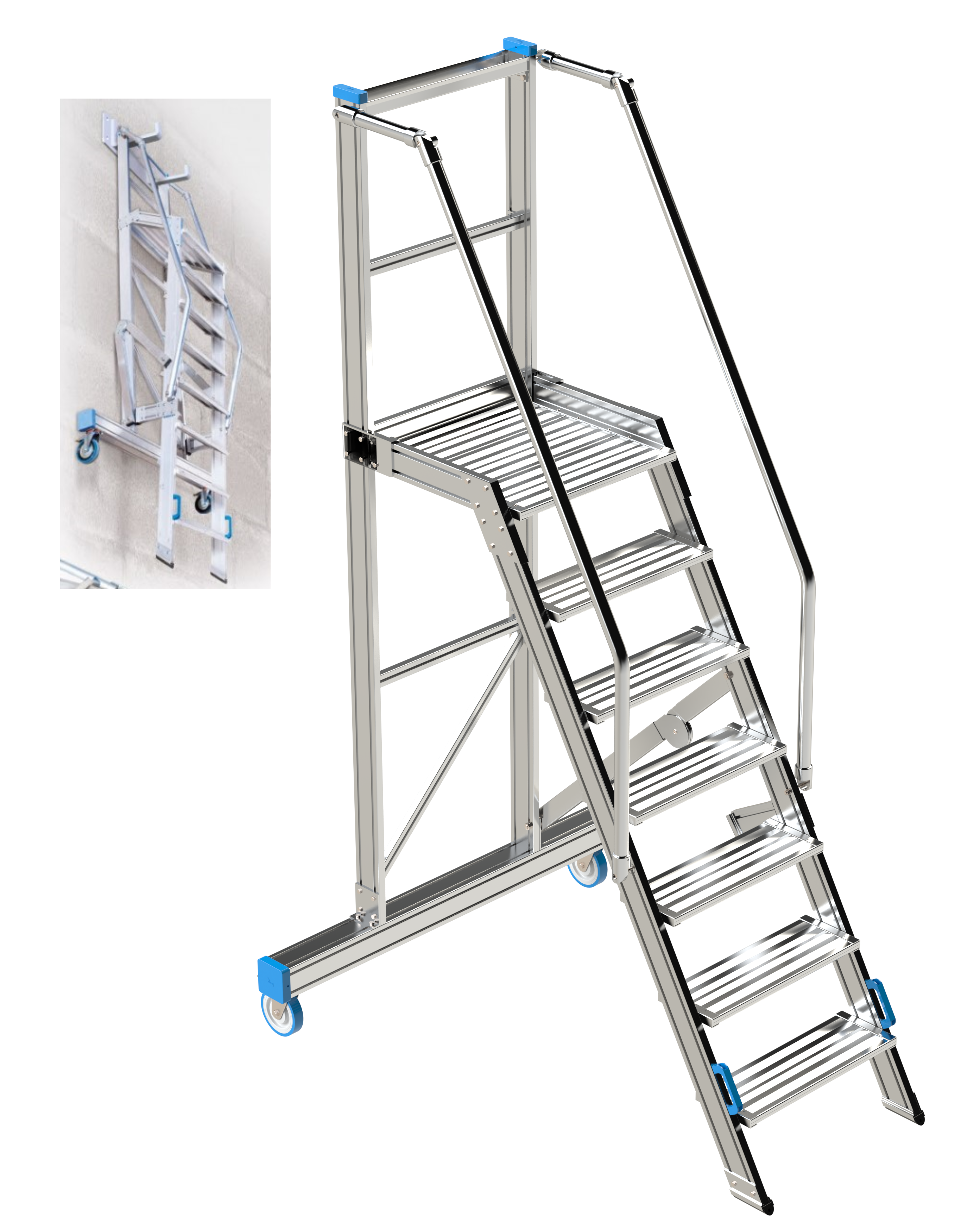 Escabeau pliante mobile 60°_0