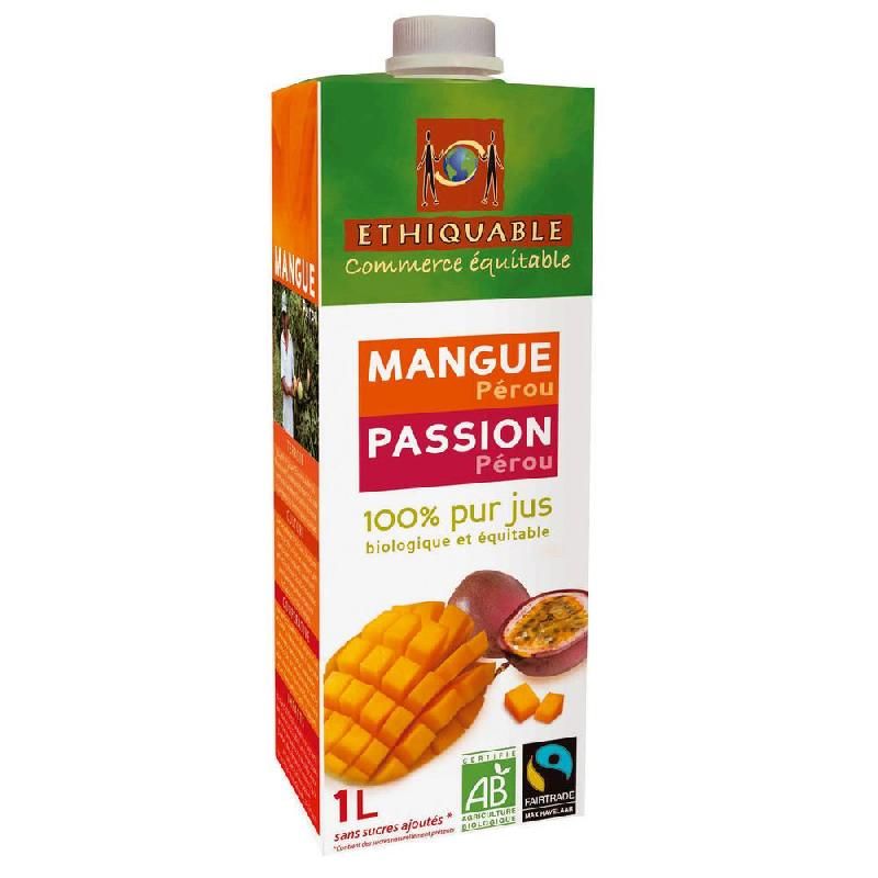 ETHIQUABLE BRICKS DE JUS MANGUE-PASSION BIO COMMERCE EQUITABLE (LOT DE 10)