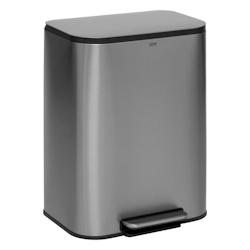 FIVE Poubelle large en Acier Inox finition mat 50 Litres ouverture à pédale - gris 3560233534798_0