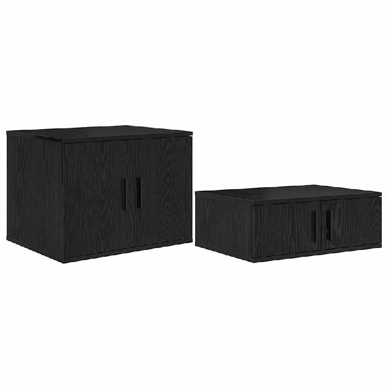 Helloshop26 - Armoire de rangement moderne 127 x 41 x 40 cm fonctionnelle et durable style minimaliste en bois d'ingénierie noir 02_0052103 - noir Bo_0