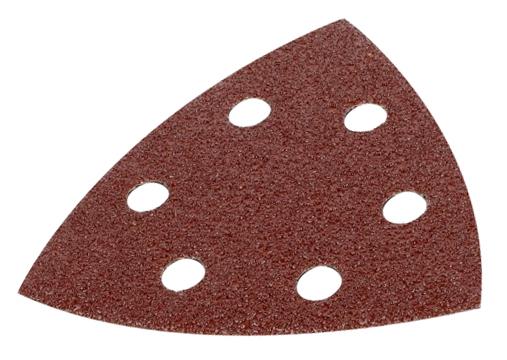 Lot de 5 patins triangulaires auto-agrippants - grain 60 - 90x90x90 mm - abrasifs de ponçage_0