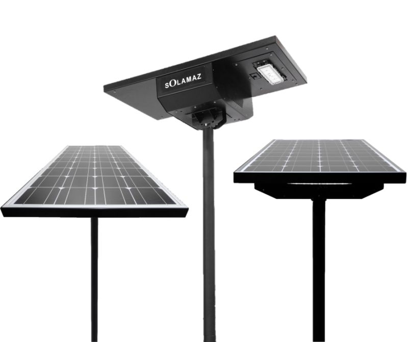 Lampadaire solaire, design avec une barrette LED orientable idéale pour l'éclairage public - Luzeko - SOLAMAZ_0