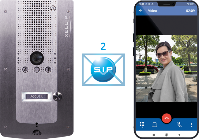 Pack d'interphonie IP à 1 bouton d'appel conforme loi Handicap avec réception sur smartphone - SIP XE V1B_0