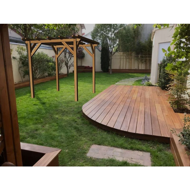 PERGOLA EN BOIS MASSIF | 2.3 X 2.3 M