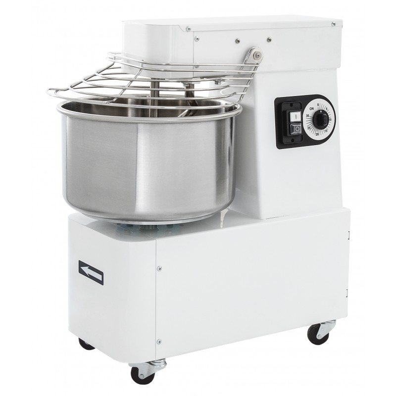 Pétrin spirale 2V à tête fixe 22L - IBT202V - Prismafood avec cuve en acier inox et moteur triphasé_0