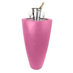 Plast&ampampamp#039Up Rotomoulage Pot conique 3 en 1pot de fleurs- mange debout-seau a champagne dessus inox - ROSE - rose 0669014882820_0