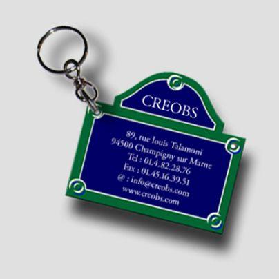 Porte-clés publicitaire plaque Paris - Plexiglas - 45 x 30 x 4 mm - Fabrication personnalisée_0