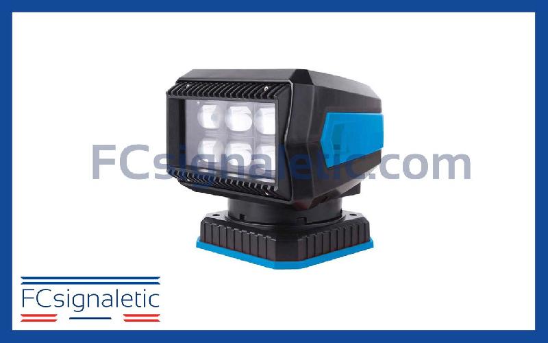 Projecteur de recherche Laser 2 LED noir avec télécommande filaire fixation permanente STANDBY MERCURA_0