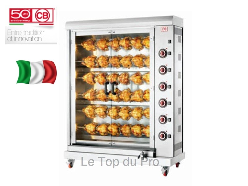 Rôtissoire électrique à broches - 36 poulets - modèle E-36PB-S6 - fabrication italienne_0