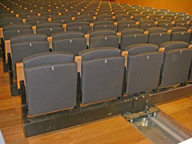 Sacer 07 - fauteuil salle de conférence en acier - système de déplacement manuel - Ezcaray_0