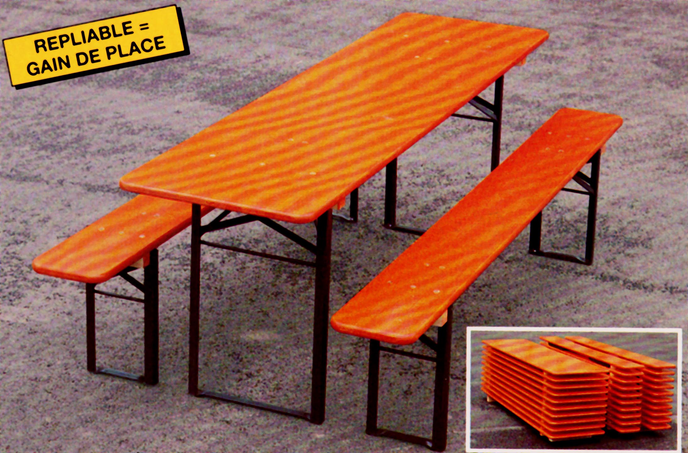 Tables et bancs pliants