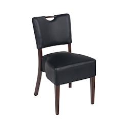 Venezia - chaise structure hêtre wengé assise et dossier tapissés coloris noir - noir matière synthétique 12712000WGNO_0