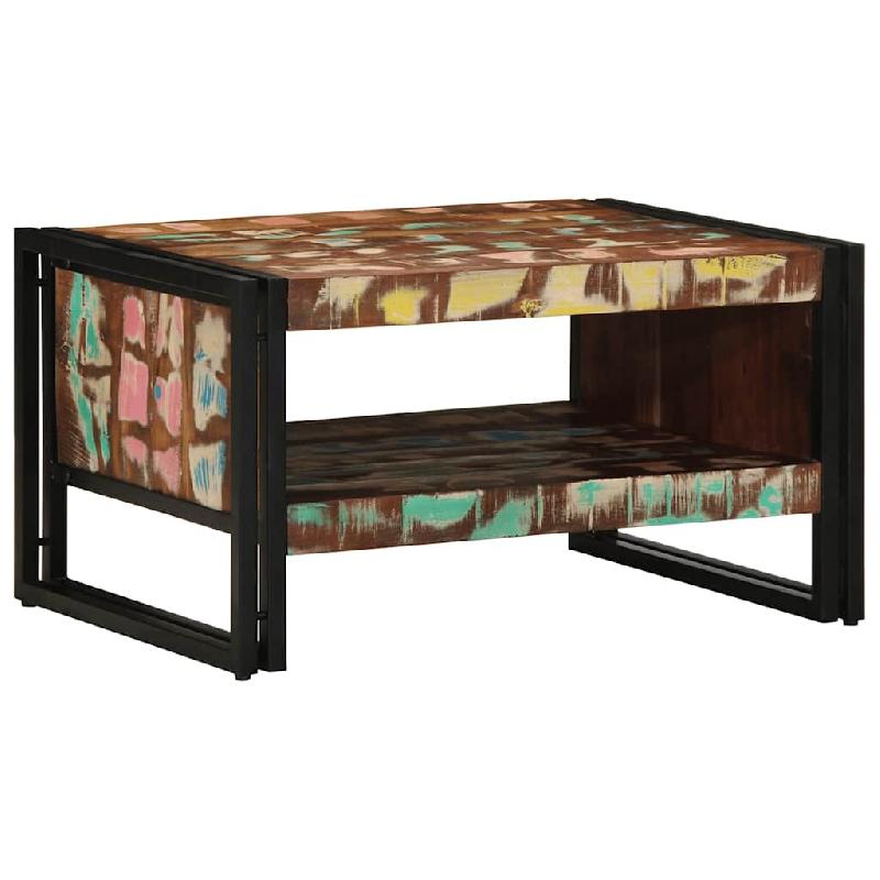 VidaXL Table basse multicolore 70x50x38 cm bois de récupération massif Modèle Orion - 4102711_0