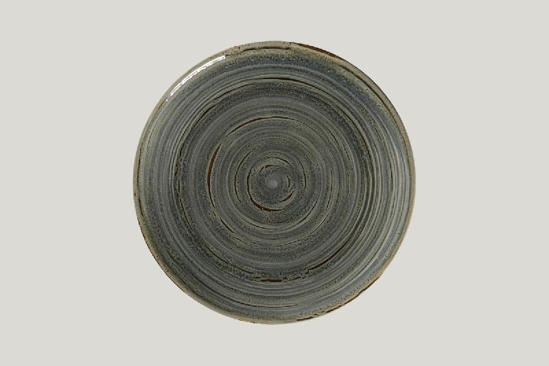 ASSIETTE COUPE PLATE ROND GRIS PORCELAINE Ø 28 CM RAKSTONE SPOT