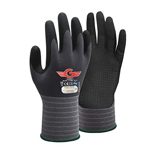 6 paires - Gants de travail avec picots - Guard 5 - Gants de montage en nitrile, certifiés Sanitized, EN 388 niveau 4.1.3.1_0