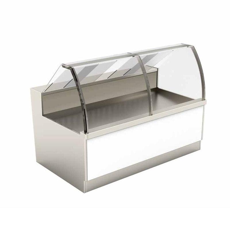 Étals à poisson Curve - entièrement en inox - personnalisables pour poissons, crustacés et coquillages_0