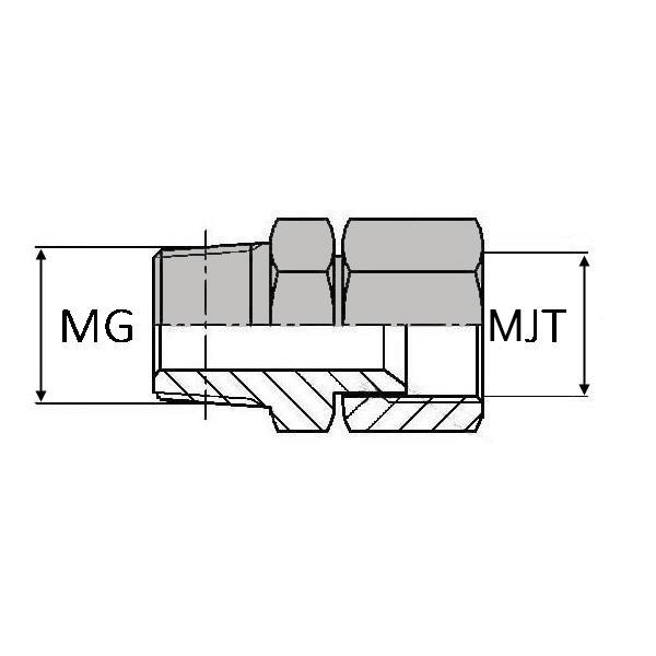 Adaptateur droit mâle gaz conique x femelle tournant JIS - WMCFTO0404 - MGCO1/4 / FTO_0
