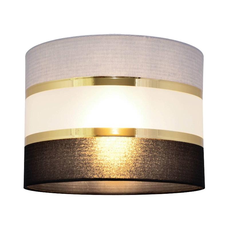 HELAM ABAT-JOUR HELEN, E27, Ø 20CM/HAUTEUR 15CM, GRIS-NOIR-OR